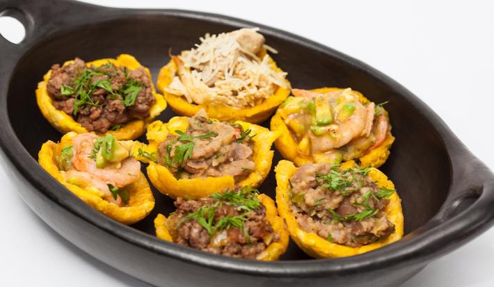 canasta de platano rellenas