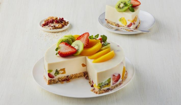 Pay de yogurt con frutas