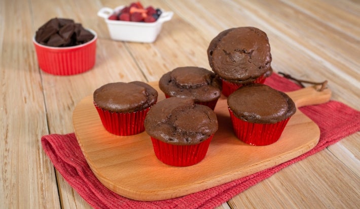 Muffins de chocolate amargo