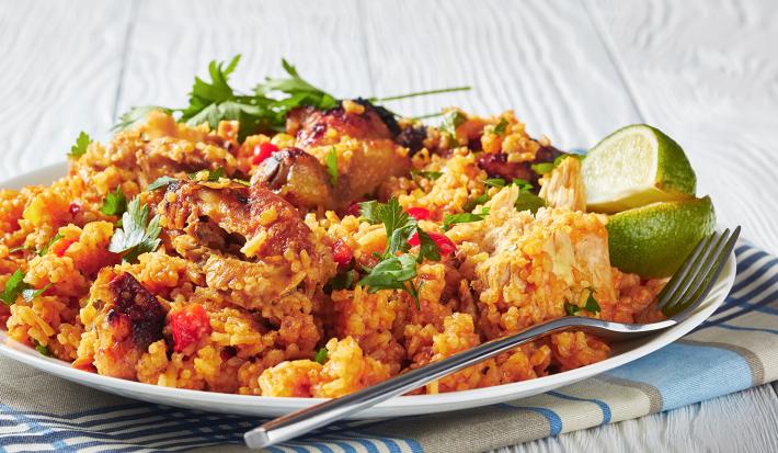 Risotto de pollo y verduras con Nutren Senior