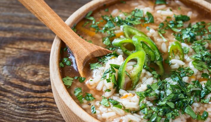 Sopa de costilla con cebada y ahuyama