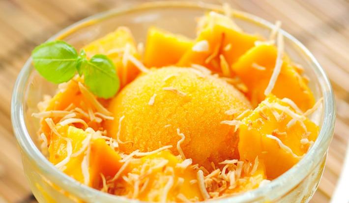 Receta fácil y rápida de helado de frutos amarillos y cúrcuma