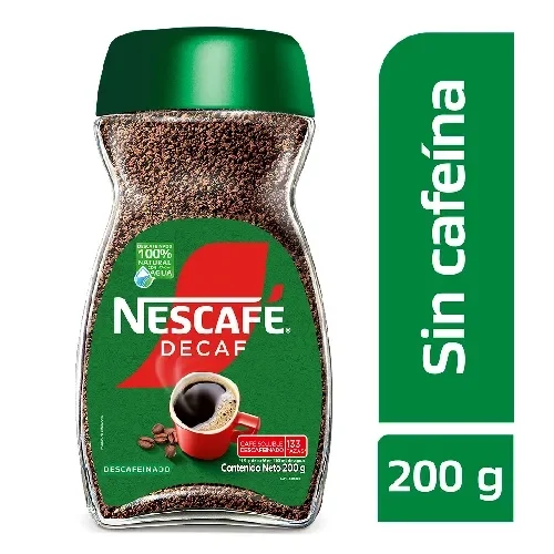 Imagen frontal del producto Café descafeinado NESCAFÉ DECAF instantáneo x 200g