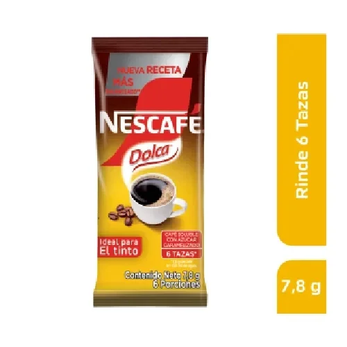 Imagen frontal del producto Café soluble NESCAFÉ Dolca x 7,8g
