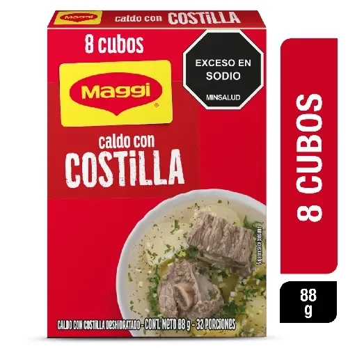 Imagen frontal del producto Caldo con Costilla MAGGI 8 cubos x 88g