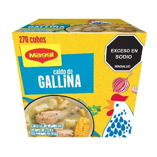 Imagen frontal del producto Caldo de Gallina MAGGI 270 cubos x 2970g