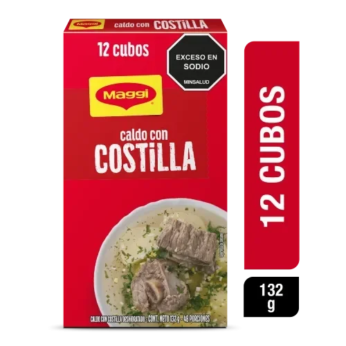 Imagen frontal del producto Caldo con Costilla MAGGI x 12 cubos x 132g