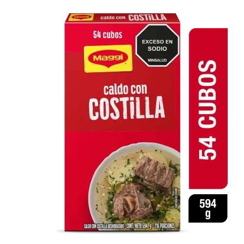 Imagen frontal del producto Caldo de Costilla MAGGI paga 6 lleva 8 cubos x 88g