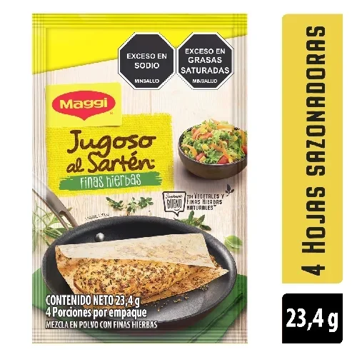 Imagen frontal del producto Hojas sazonadoras MAGGI Jugoso al Sartén Pollo finas hierbas x 23,4g