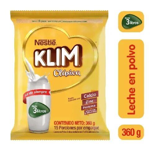 Imagen frontal del producto Leche en polvo KLIM Clásica x 360g