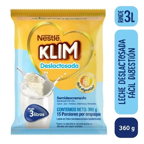Imagen frontal del producto Leche en polvo KLIM Deslactosada x 360g
