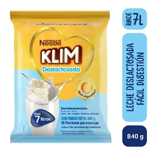 Imagen frontal del producto Leche en polvo KLIM Deslactosada x 840g