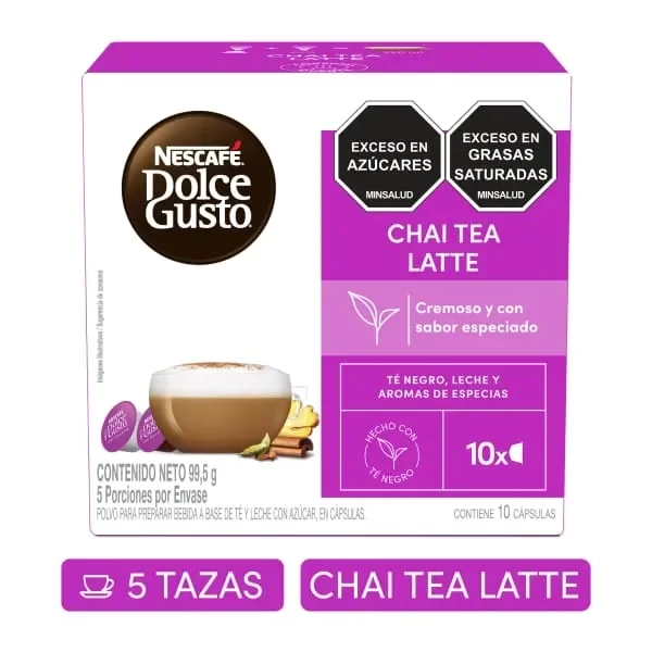 Té Chai Latte en cápsulas NESCAFÉ® DOLCE GUSTO® 5 tazas 99 Gr