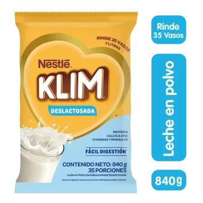 Leche en polvo KLIM Deslactosada x 840g
